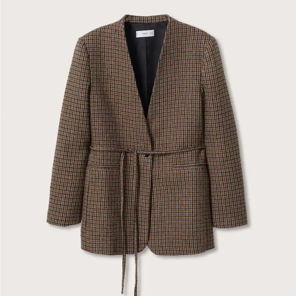 Belt check blazer